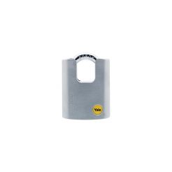 YALE 50MM SILVER SERIES OUTDOOR BRASS/SATIN CLOSED SHACKLE PADLOCK (Boron Shackle) - Y122/50/123